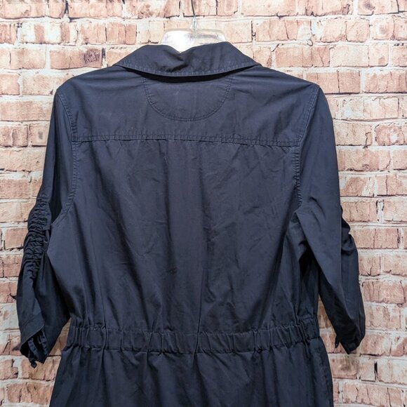 Converse  Blue Button-Up Dress with Adjustable Sleeves and Pockets Size Large - Picture 11 of 13